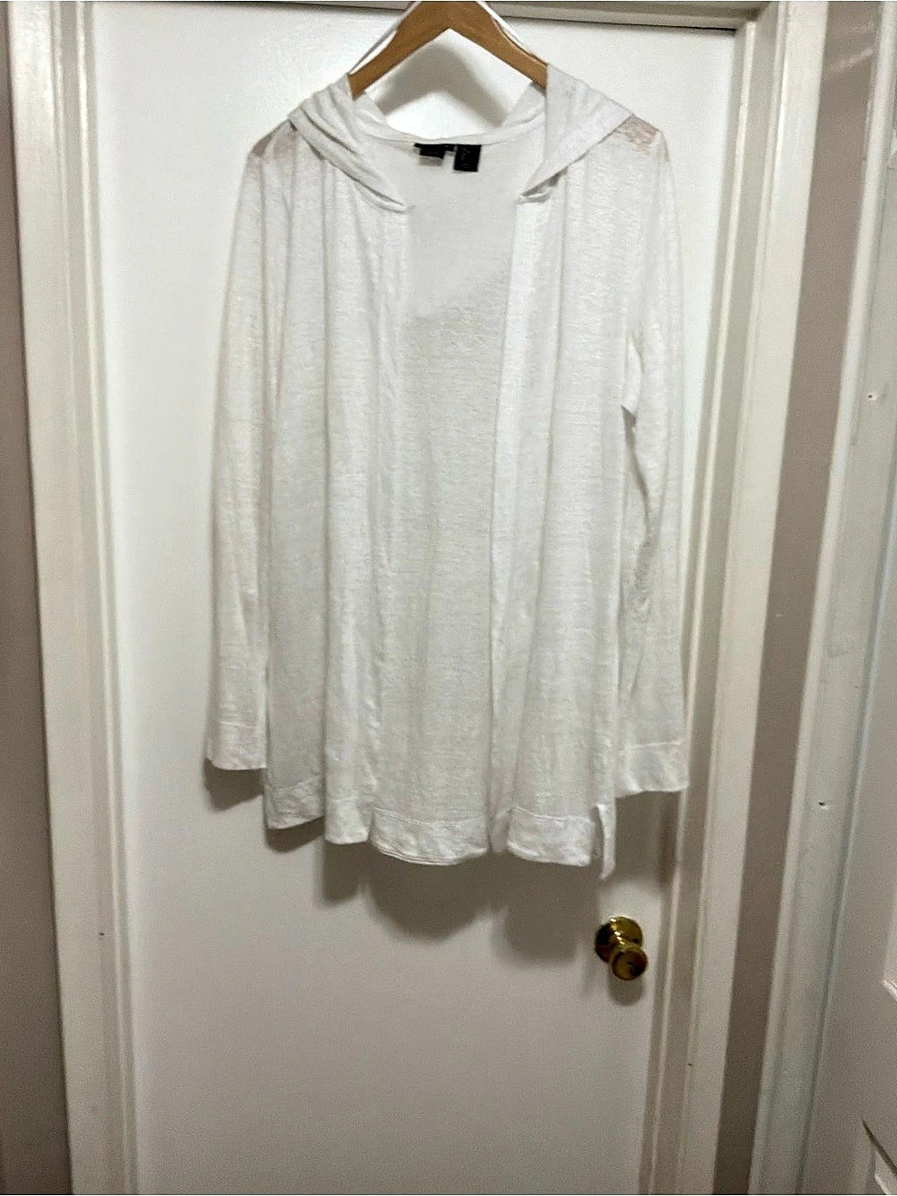 Tahari Linen Hoodie White Like New